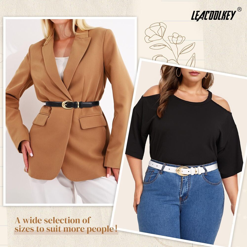 3943 2 Pack Women Leather Belts For Jeans Dress Fashion Ladies Belt View 4